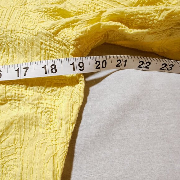 Coldwater Creek Women's Medium Yellow Embroidered Button-down Blouse - Picture 6 of 12